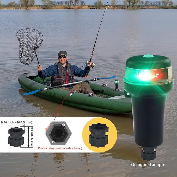 Kayak Battery Portable Navigation LED Lights Multi- Adaptors 3AA Battery Inflatable Boat Surface