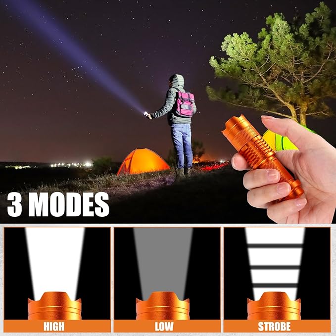 Fumete 20 Pieces LED Flashlight Mini 3 Mode Tactical Torch Small Water Resistant Pocket Flash Light