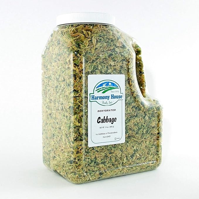 Harmony House Foods Dehydrated Cabbage Flakes - Air Dried Vegetables for Soup and Cooked Dishes