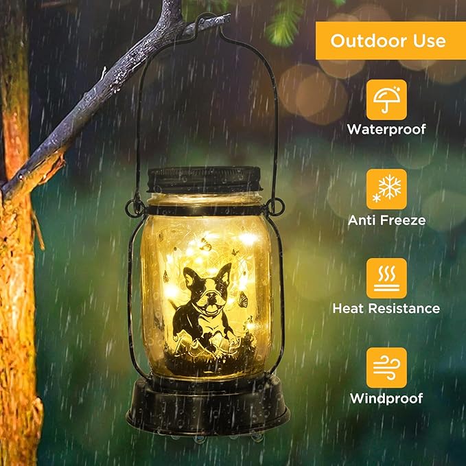 Boston Terrier Gifts for Women/Men Boston Terrier Solar Lanterns Mom Birthday Dog Lovers Lantern