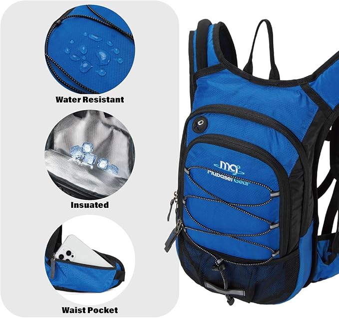 15L Insulated Hydration Backpack Pack with 2L Water Bladder Lightweight Hiking Backpack Bag for