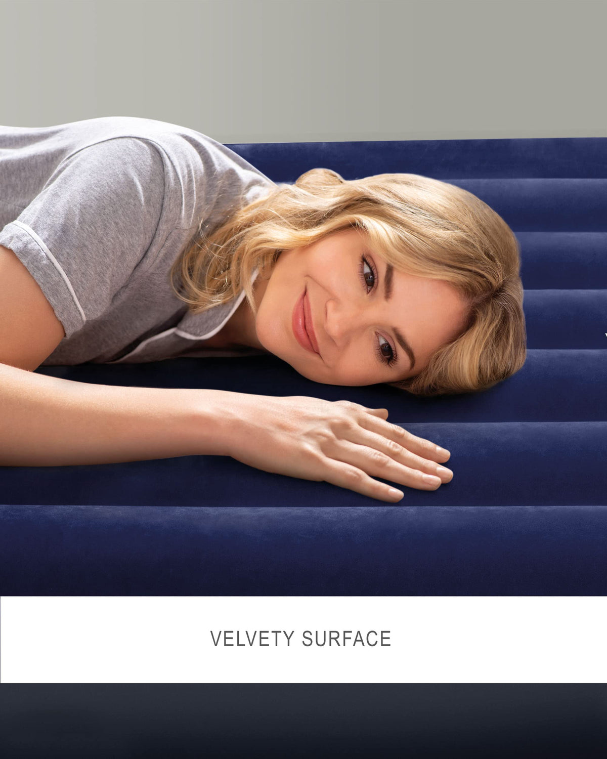 Intex 64757E Dura-Beam Standard Downy Air Mattress: Fiber-Tech - Twin Size - 10in Bed Height