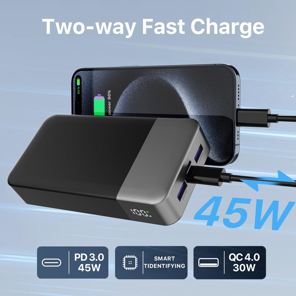 NOBIS Portable Power Bank - 45W, 20000mAh - product view 5