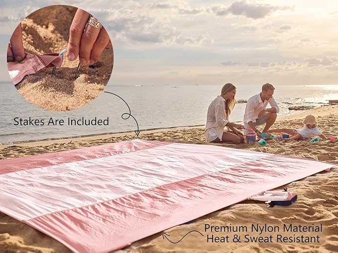 WEKAPO Beach Blanket Sandproof Waterproof, Extra Large Beach Mat, Oversized & Compact Sand Free Mat