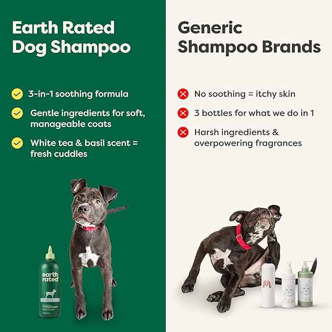 Earth Rated 3-in-1 Soothing Dog Shampoo and Conditioner, Deodorizing Oatmeal Shampoos for Dogs and