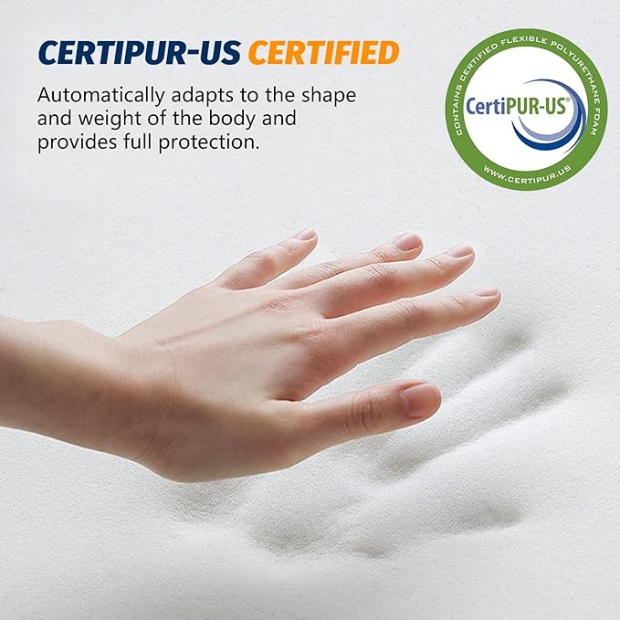 CYMULA CertiPUR-US Memory Foam Camping Mattress Pad, Portable Foam Sleeping Pad for Camping, Roll