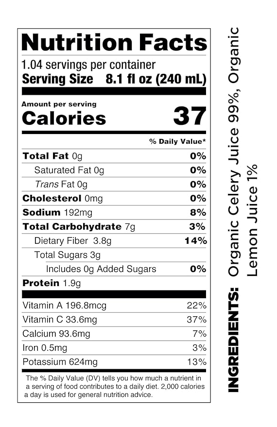 Pomona Organic Juices Pure Celery Juice, 8.4 Ounce Bottle (Pack of 12), Cold Pressed Organic Juice