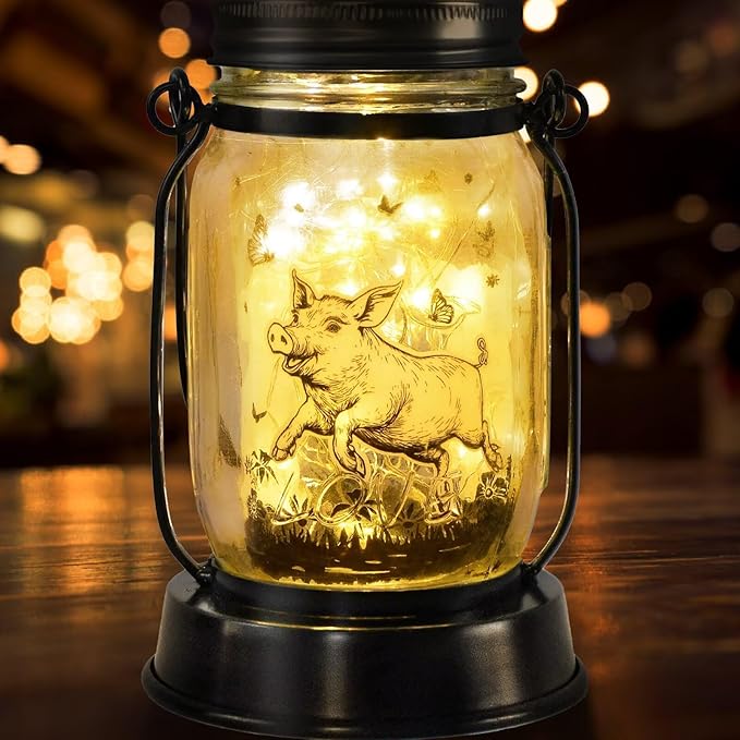 kyoryuger Pig Gifts for Women/Men Pig Lovers Solar Lantern Mom Birthday, Mothers Day, Solar Garden