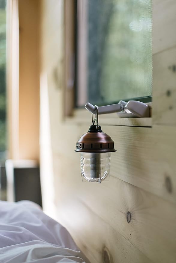 Barebones Beacon Hanging Light ??Copper, Rechargeable LED Camping Lantern with Adjustable