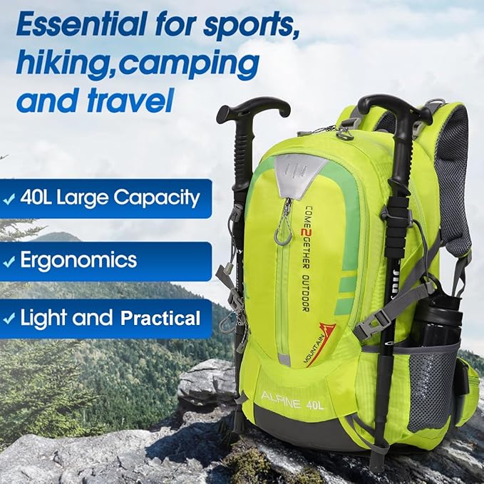 Hiking Backpack Camping 40L Outdoor Daypack Lightweight Travel Backpack with Rain Cover for Women
