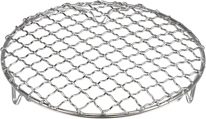 HARFINGTON Round Cooking Rack 6.5-inch 201 Stainless Steel Cross Wire Barbecue Grill Net with 20mm