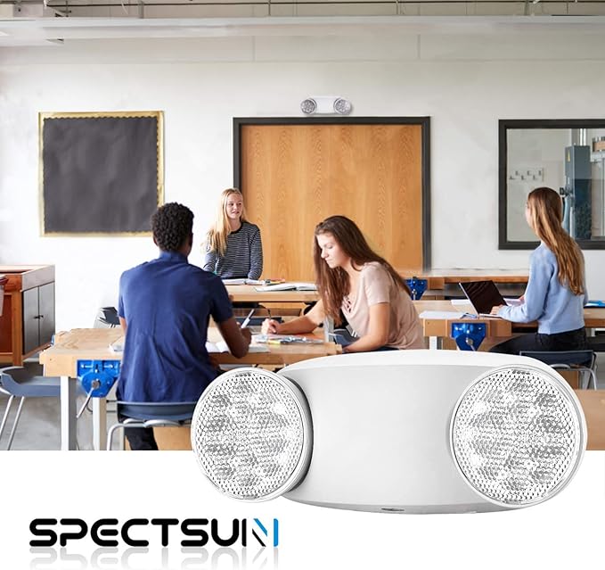 SPECTSUN 10 Pack LED Emergency EXIT Sign Lighting Combo- 120-277V Emergency Exit Lights for Home