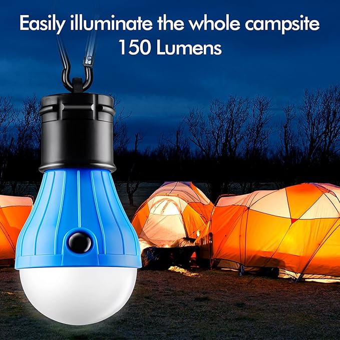 Tent Lamp Portable LED Tent Lights Blue 5 Packs Hook Hurricane Emergency Lights LED Camping Lights