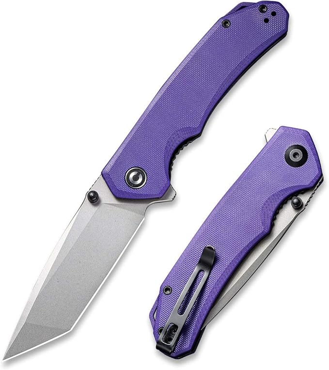 CIVIVI Brazen Folding Pocket Knife,3.5-Inch Tanto D2 Plain Blade,G-10 Outdoor Camping Hiking Knife