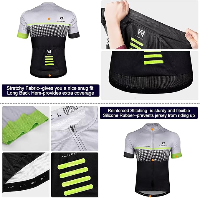 LAMEDA Men's Cycling Jersey Breathable Lightweight Bike Jersey Short Sleeve Quick Dry Moisture