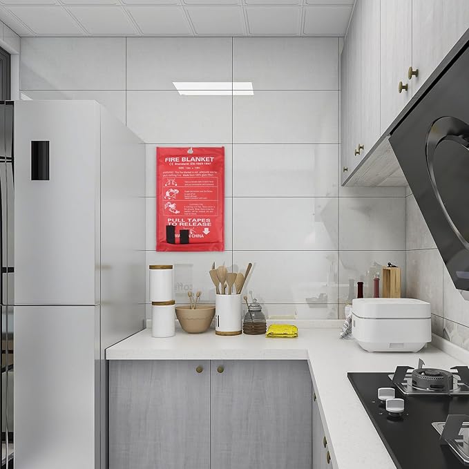 Emergency Fire Blanket - 2 Pack, Fire Suppression Blanket for Home and Kitchen, 40??x 40??