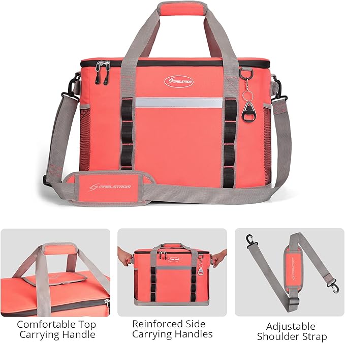 Maelstrom Collapsible Soft Cooler Bag, 24/30/60/75 Cans Beach Cooler, Ice Chest, Leakproof &