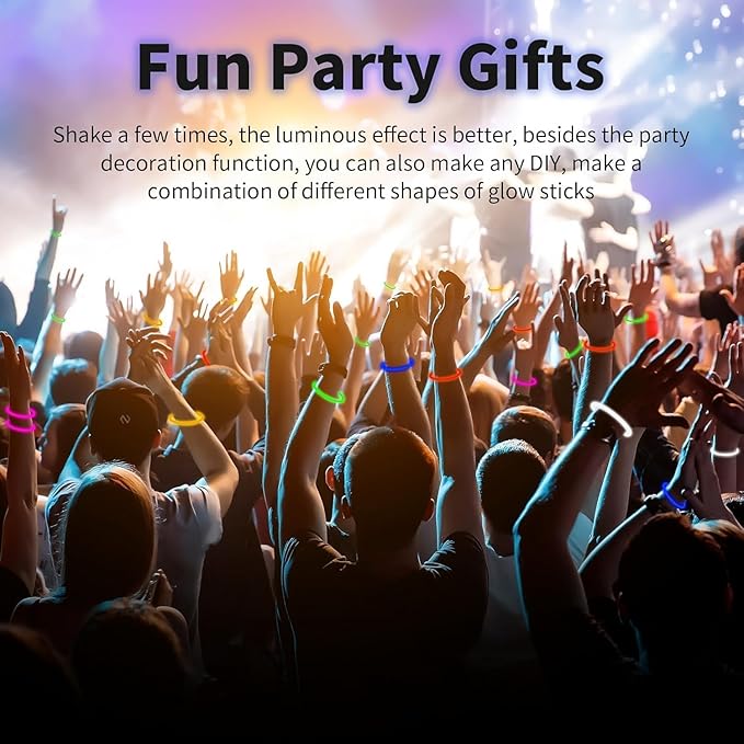 40 Pack 8??Pink Glow Sticks Bracelet Necklaces Bulk with 40 Connectors Neon Glow In The Dark Party