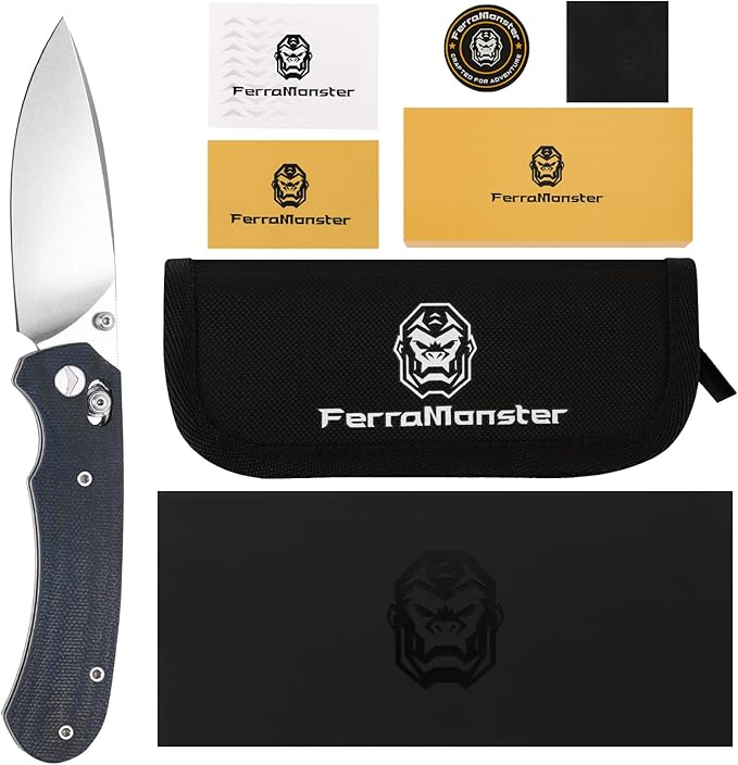 Folding Knife,Pocket Knife,3.31??154CM Blade,Erogonomic Canvas Micarta Handle,Survival Camping