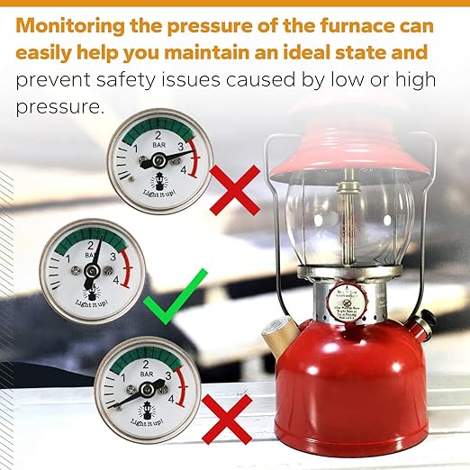 Lantern Pressure Gauge for Coleman Camping Stove – Monitor Furnace Pressure, Compatible with