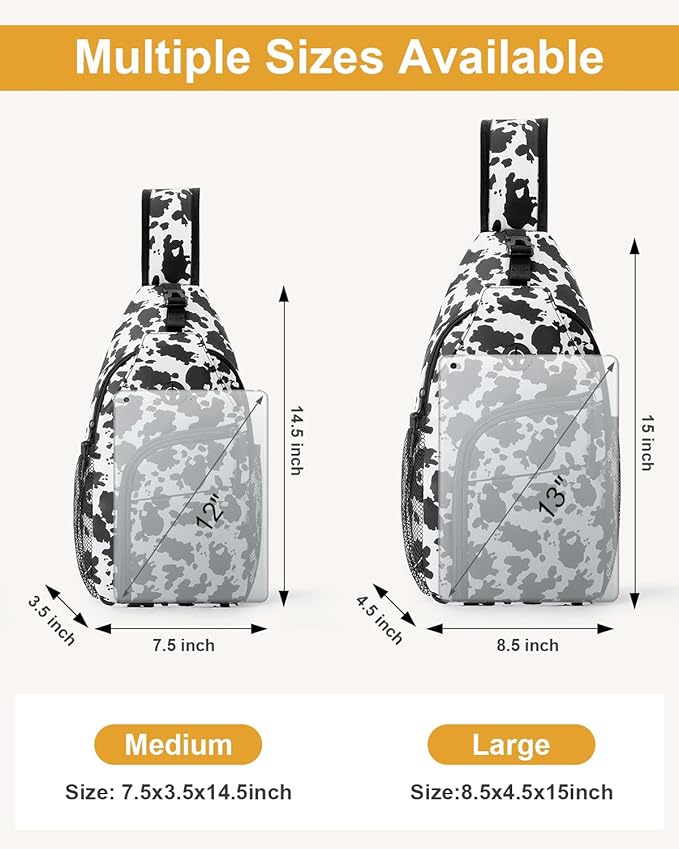 Medium Crossbody Bags for Women Man Waterproof Sling Bag Backpack with Convertible Shoulder Strap