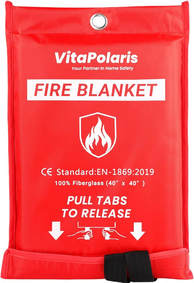 Heavy-Duty Emergency Fire Blanket, 1 Pack ??Fireproof Fiberglass Blanket for Kitchen, Home, Grill