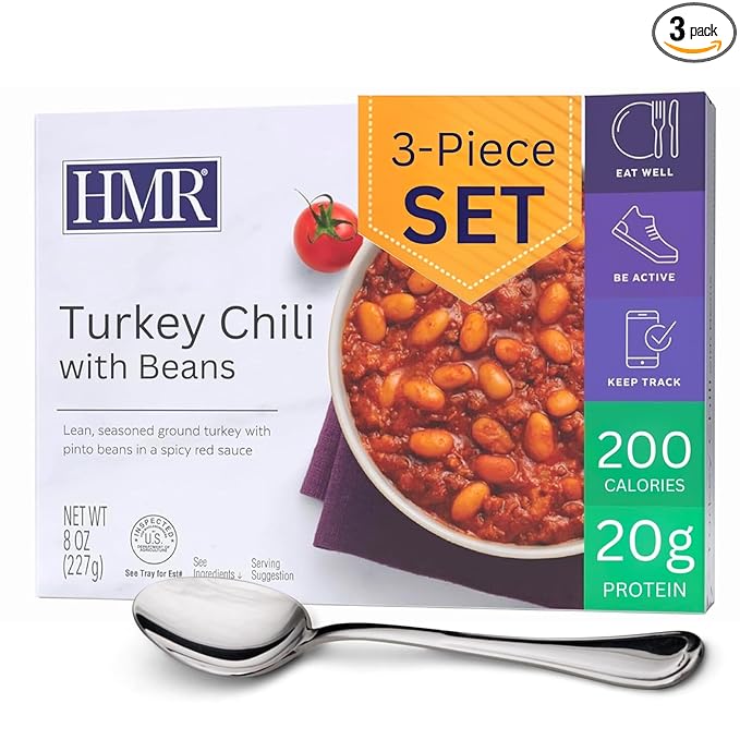 HMR Turkey Chili with Beans Entrée | Pre-packaged Lunch or Dinner to Support Weight Loss | Ready to