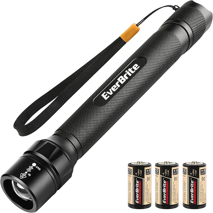 EverBrite Ultra Bright Tactical Flashlight, 600 Lumen Zoomable Adjustable Focus, 4 Light Modes