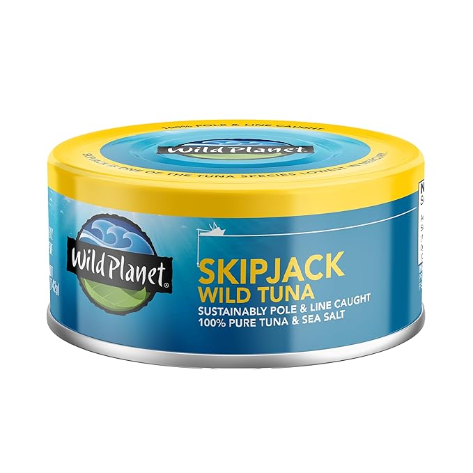Wild Planet Skipjack Wild Tuna, Sea Salt, Canned Tuna, Pole & Line Sustainably Wild-Caught