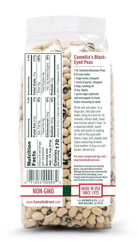 Camellia Brand Dried Blackeye Peas ??Premium Non-GMO Southern Pea for Hoppin??John, Soups, Stews