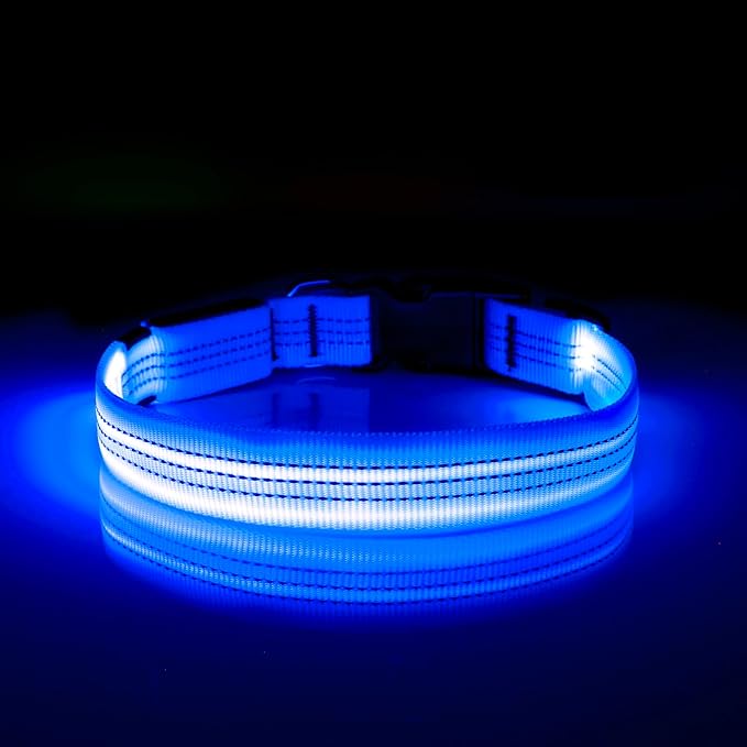 Illumifun LED Dog Collar, Reflective Light Up Collars for Small Dog, USB Rechargeable Pet Collar