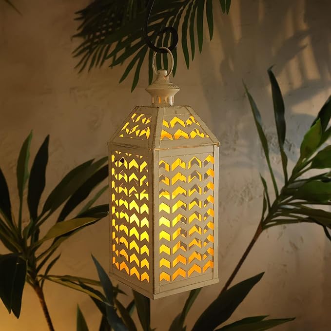 DECORKEY LED Lantern Decorative Indoor & Outdoor, Set of 2 (18' & 13') Metal Candle Lanterns
