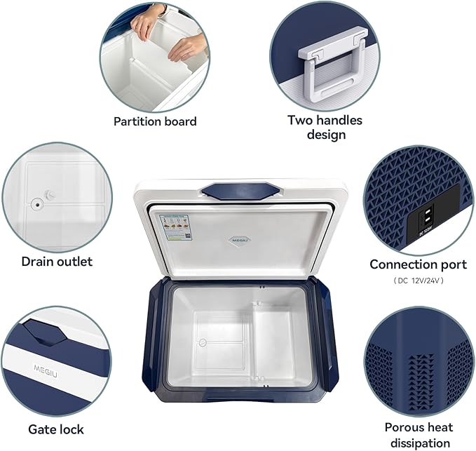 12 Volt Refrigerator Car Fridge Portable 12V 40 Quart Freezer Compressor Cooler 12V/24V DC 110～240