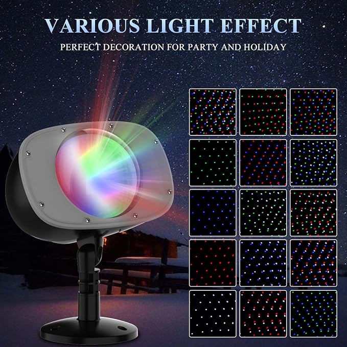 Christmas Snowfall Projector Lights Outdoor, Dynamic Snow Falling Lighting Effects Holiday