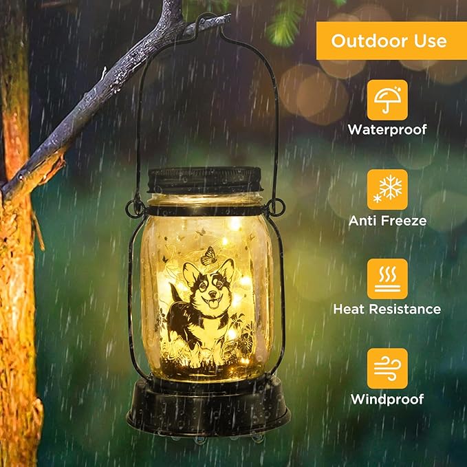 Corgi Gifts for Women/Men Corgi Solar Lanterns Dog Mom Birthday Dog Lovers Lantern Pet Loss Pet
