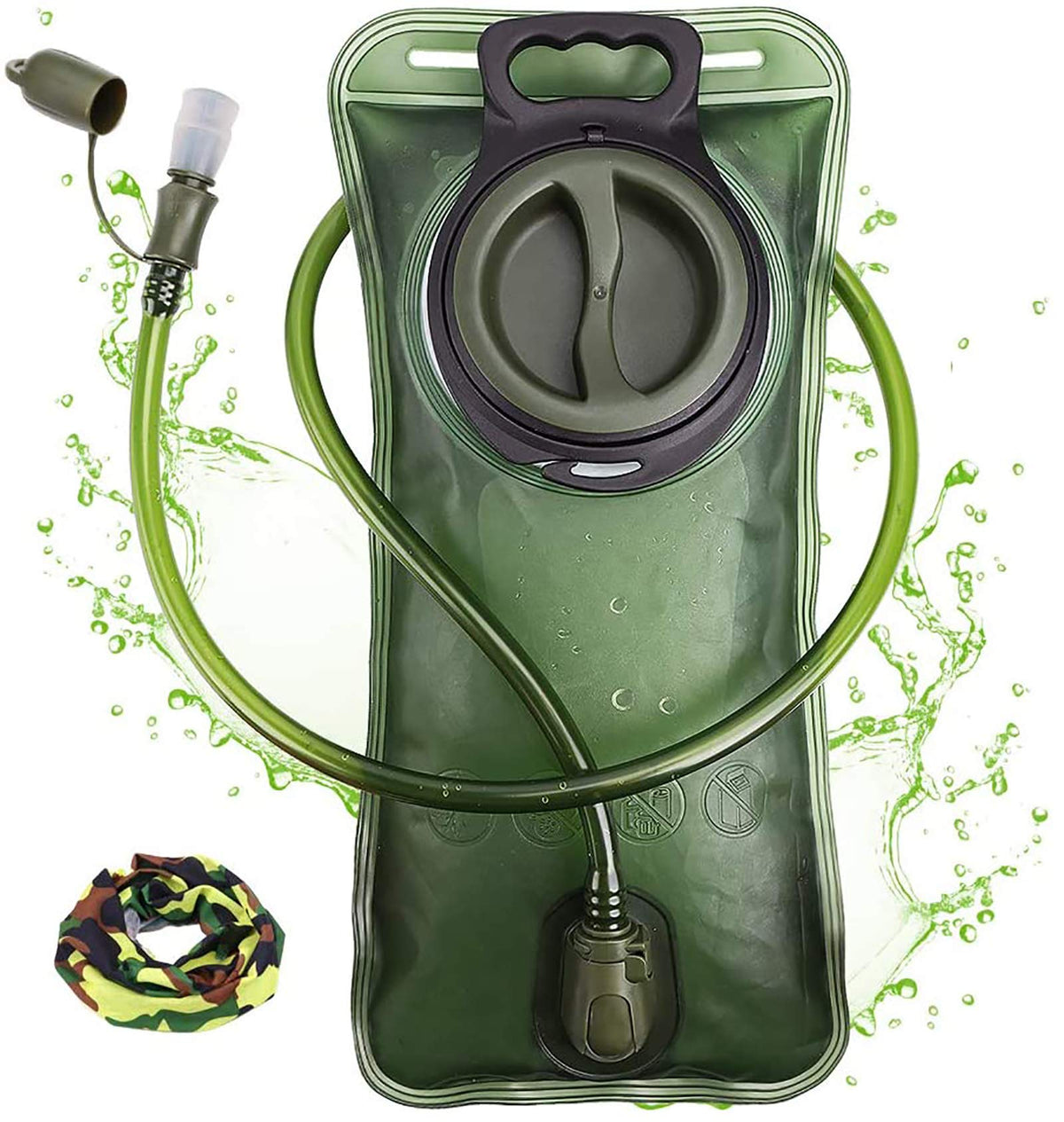 Hydration Bladder, 2L Water Bladder for Hiking Backpack, BPA-Free Leak Proof Water Reservoir