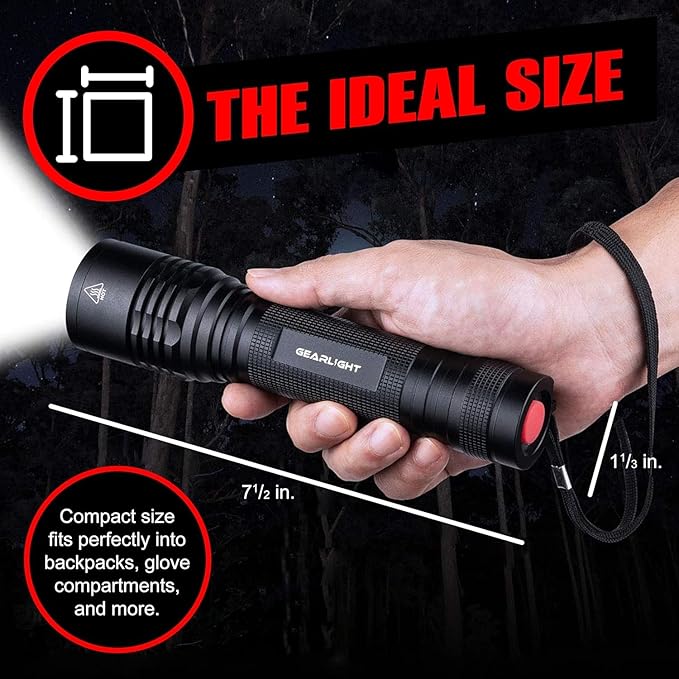 GearLight S2000 LED Flashlight High Lumens - Super Bright, Powerful, Mid-Size Tactical Flashlight