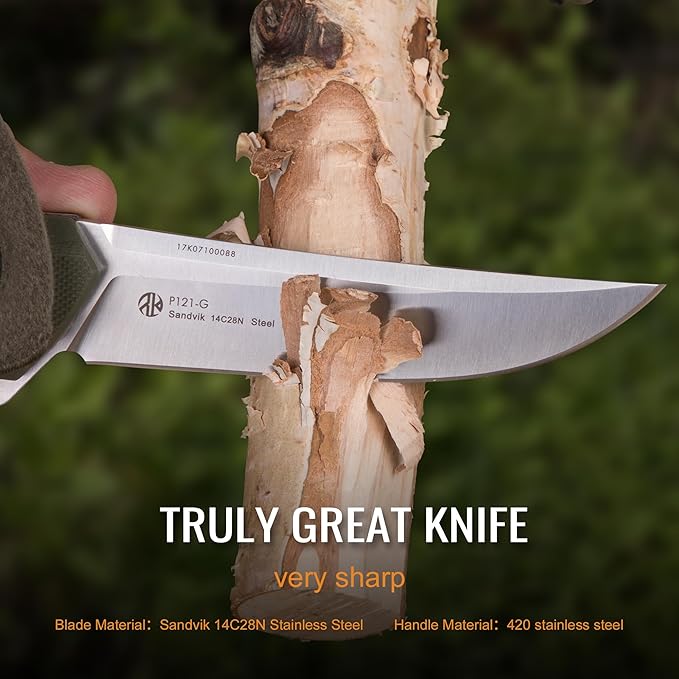 Heavy Outdoor Tactical Folding Pocket Knife for men,14C28N Stainless Steel Blade,G10 Handle,Liner