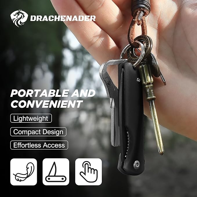 Small Pocket Knife, 4.96" EDC Mini Folding Knives 2" Drop Point Blade 5Cr13MoV Stainless Steel