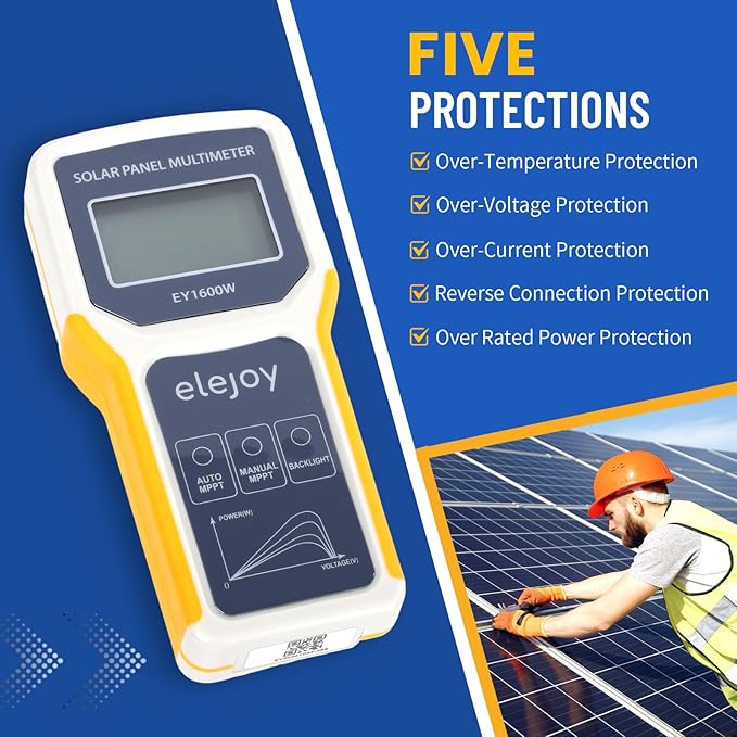 1600W Solar Panel Tester MPPT Photovoltaic Multimeter & Watt Meter Smart Portable Tool for Solar PV