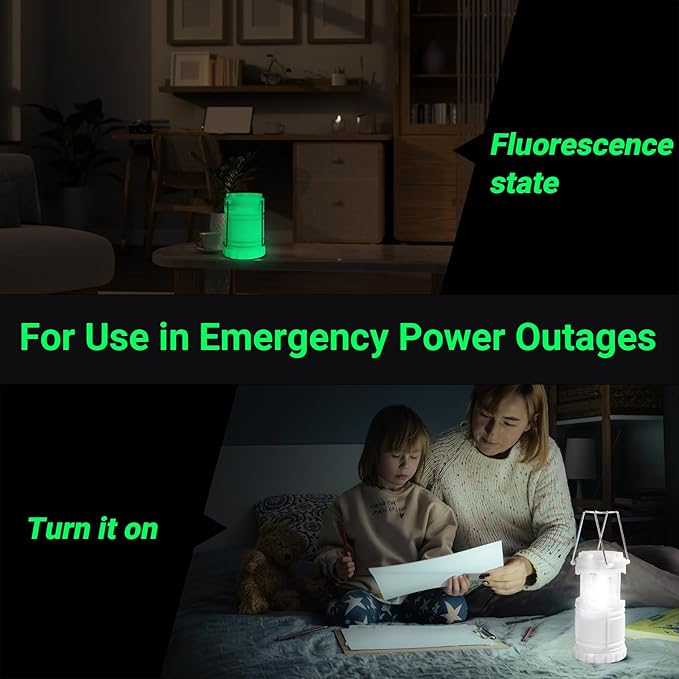 KUNHE LED 20 Pack Glow-in-The-Dark Camping Lanterns Battery Powered (Includes 60 AA Alkaline