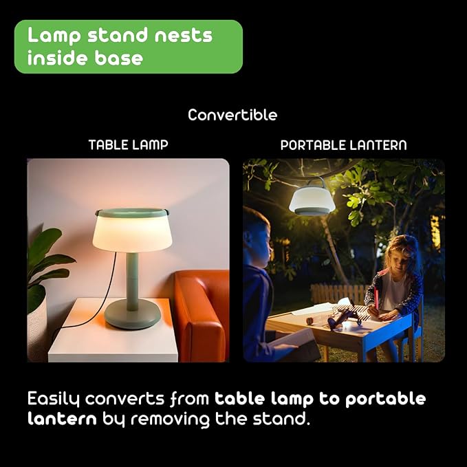 2-in-1 Portable Solar Power LED Table Lamp & Lantern - Indoor/Outdoor - Stepless Dimming