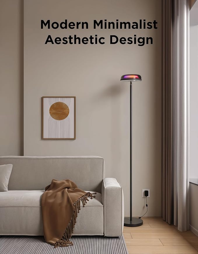 Govee Uplighter Floor Lamp for Living Room, RGBIC Ripple Projector, Floor Lamp for Bedroom Works