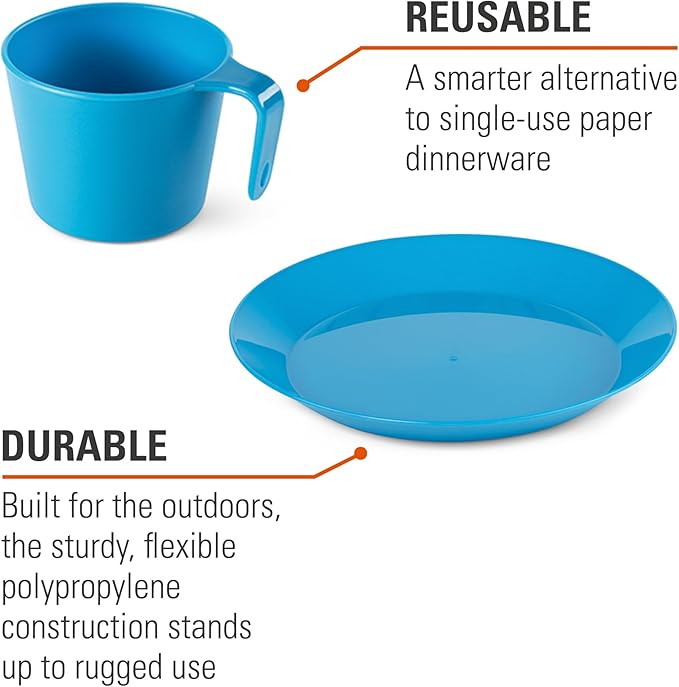 GSI Outdoors Cascadian 1 Person Table Set I 6-Piece Camping, Backpacking Mess Kit, Plastic BPA
