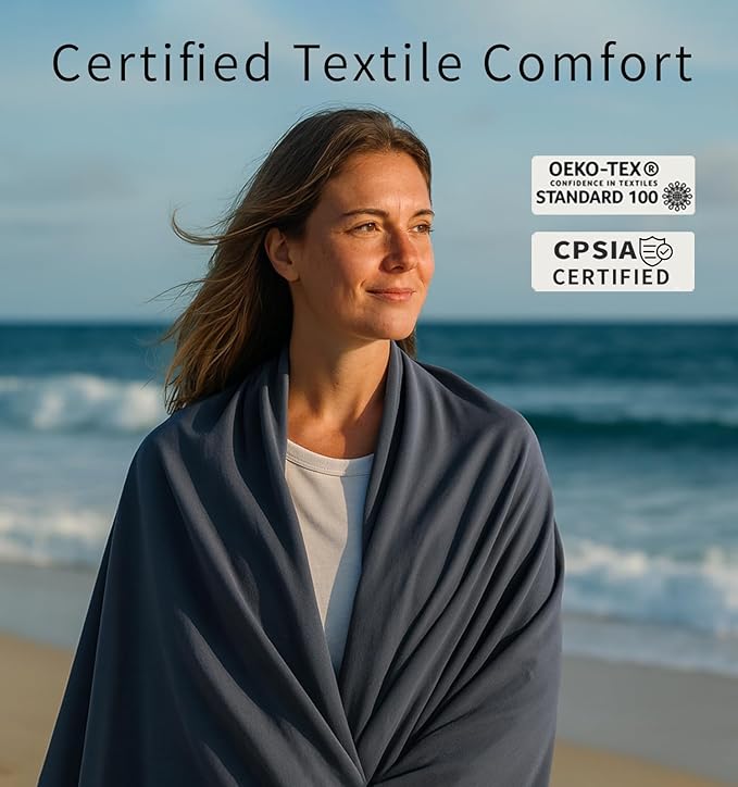 Travel Blanket Lightweight and Breathable, 67 x 48 in Soft Airplane Flight Blanket for Travelers