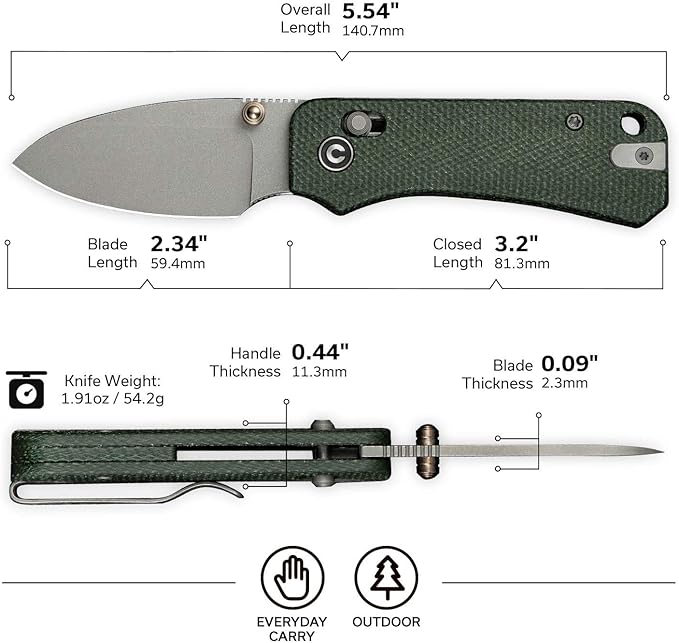 CIVIVI Small Pocket Knife for EDC, Baby Banter 2 Crossbar Lock folding Knife with 2.34" Nitro-V