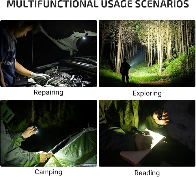 OLIGHT Baton4 Rechargeable EDC Flashlight, Bright LED Flashlight 1300 Lumens with Charging Cable