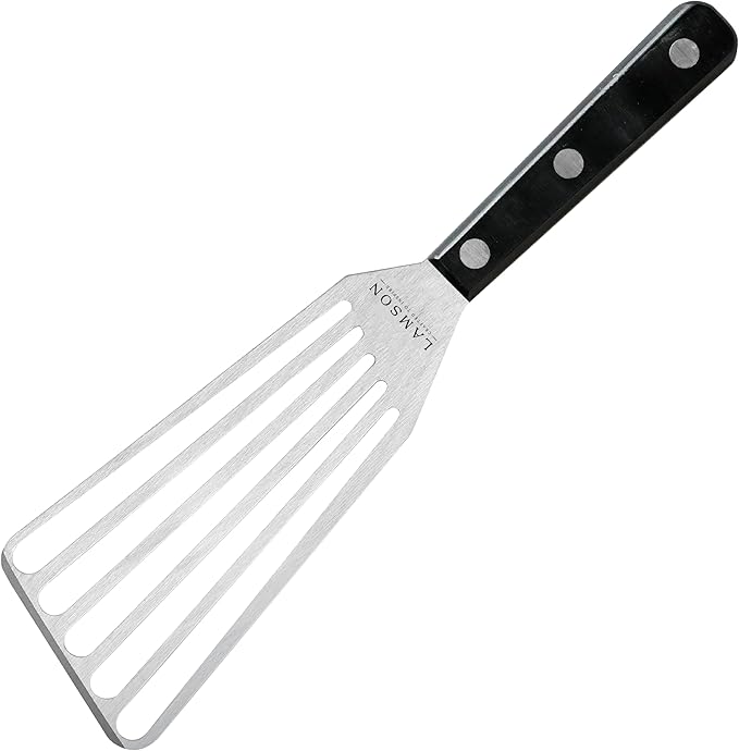 Lamson 3" x 6" Chef's Slotted Turner with Noir Ultra Durable Handle - Left Hand