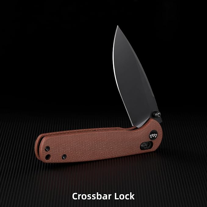 Folding Pocket Knife, 3.23" 14C28N Blade EDC Knife with Clip and Crossbar Lock, Small Pocket Knife