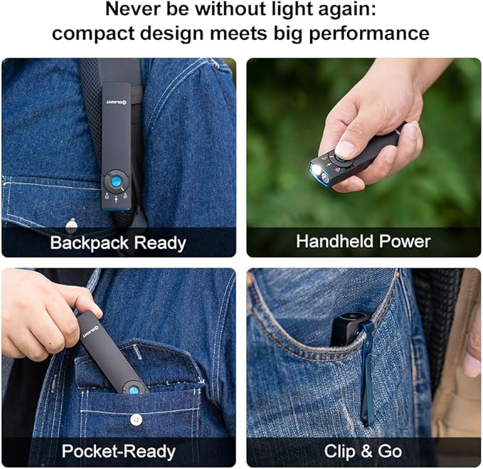 OLIGHT Arkfeld Pro Rechargeable EDC Flat Flashlight with Green Beam, UV and White LED Combo, 1300